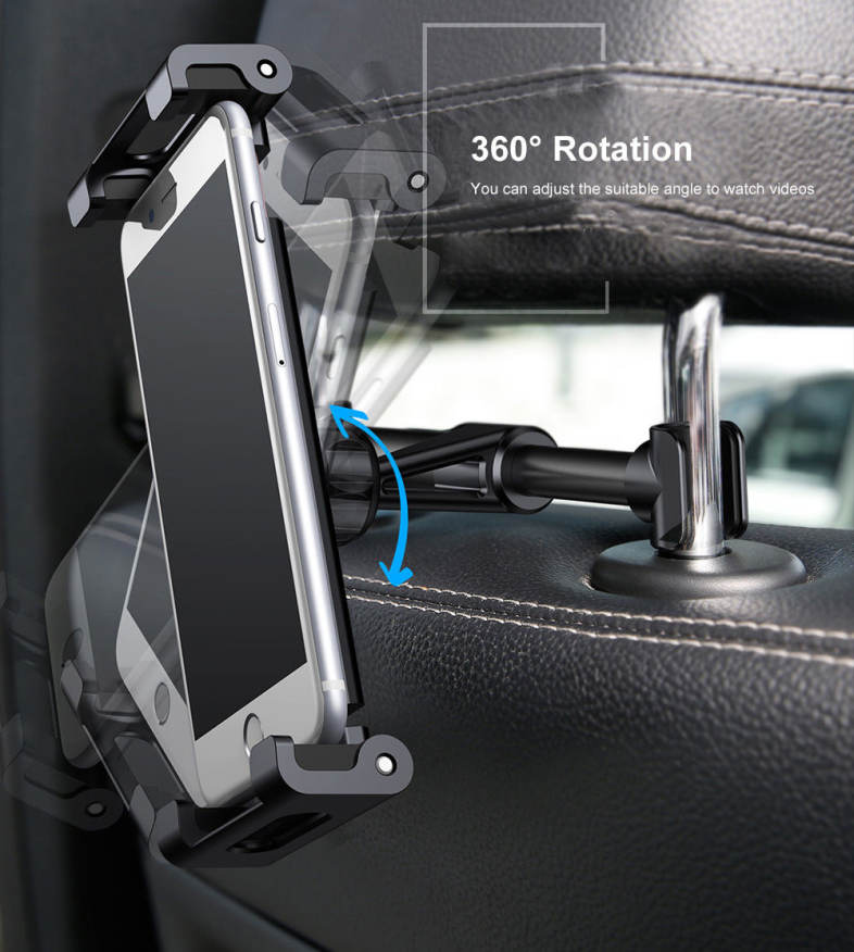 Baseus Universal Car Mount Holder Adjustable Stretchable Back Seat Headrest Bracket for Cellphone / Tablet