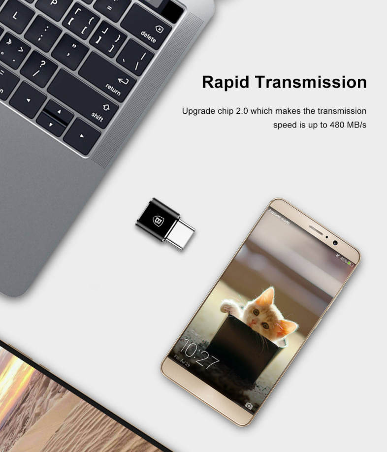 Baseus Mini OTG Male Type-C to Female Micro USB Converter Charging Data Adapter