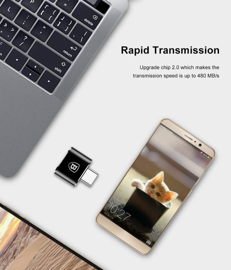 Baseus Mini OTG Male Type-C to Female USB Converter Charging Data Adapter