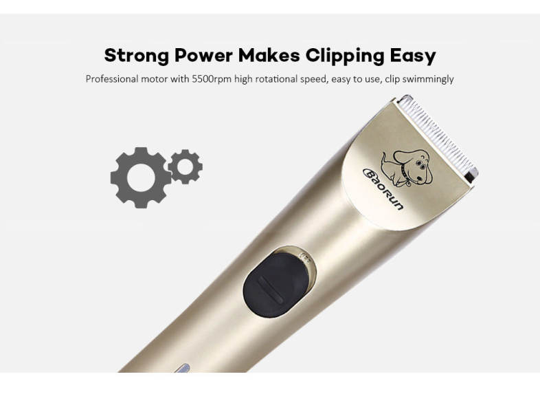 BaoRun C1 Rechargeable Cordless Pet Clipper Electric Grooming Kit High Power Low Noise