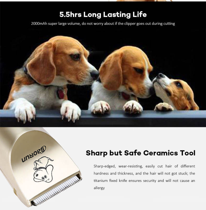 BaoRun C1 Rechargeable Cordless Pet Clipper Electric Grooming Kit High Power Low Noise