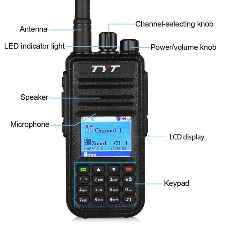TYT MD - 380 VHF Portable Walkie Talkie Digital Transceiver
