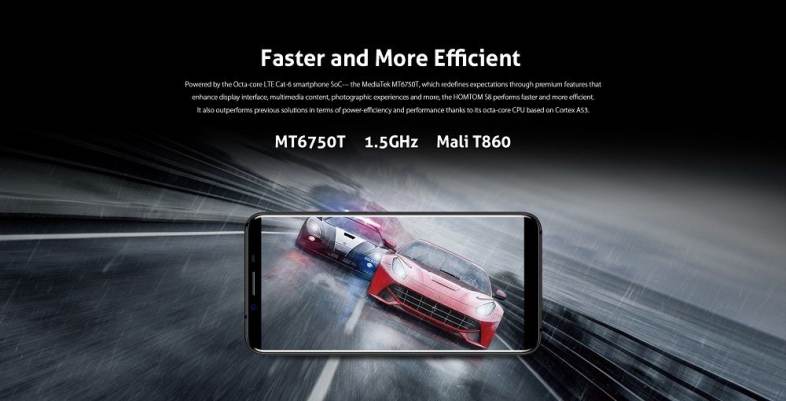 HOMTOM S8 4G Smartphone 5.7 inch MTK6750T Smart Gesture Finger Scanner 4GB RAM 64GB ROM 16.0MP   5.0MP