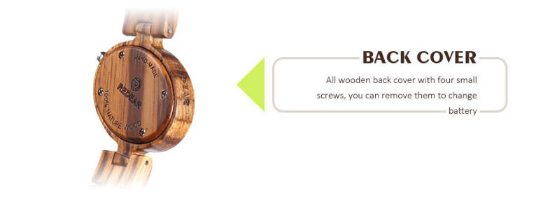 REDEAR 1680 Women Quartz Wooden Watch Wood Oval Dial Female Wristwatch