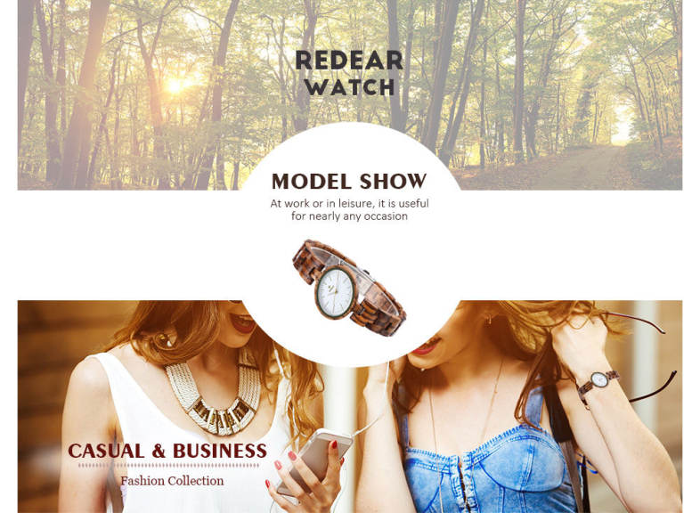 REDEAR 1680 Women Quartz Wooden Watch Wood Oval Dial Female Wristwatch