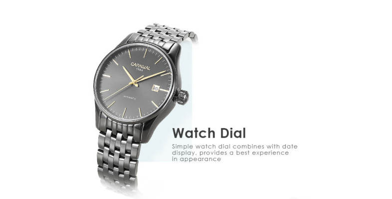 CARNIVAL 8612G Auto Mechanical Men Watch Date Display Male Wristwatch