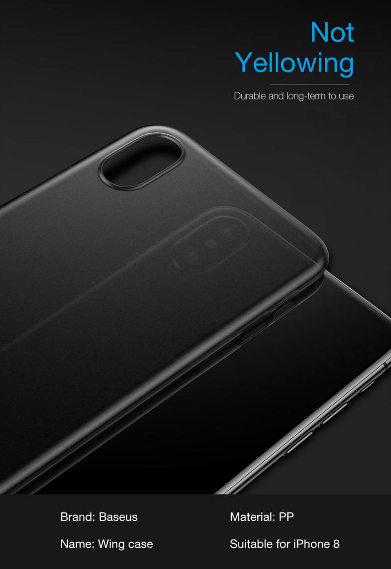 Baseus Wing Case Ultra Slim Light PP Protective Skin Back Cover for iPhone 8