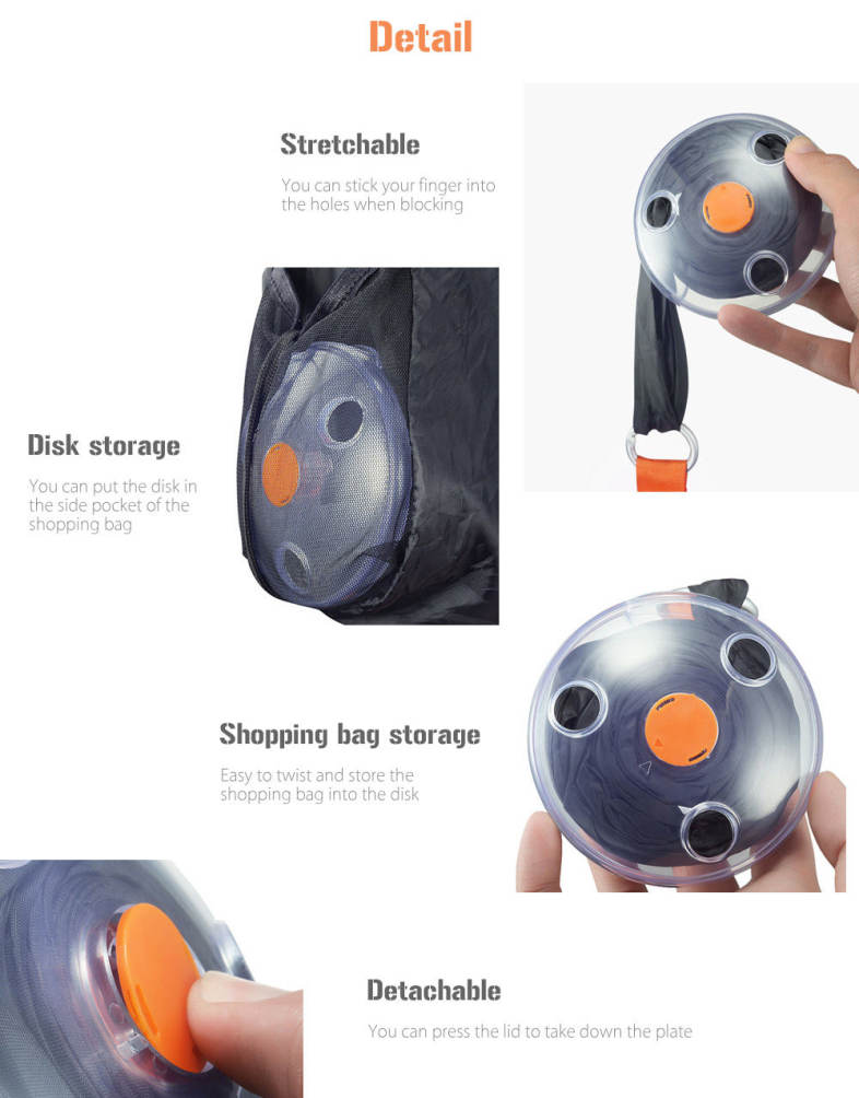 Guapabien Foldable Roll Up Shopping Tote Bag Reusable Handbag Space Saver