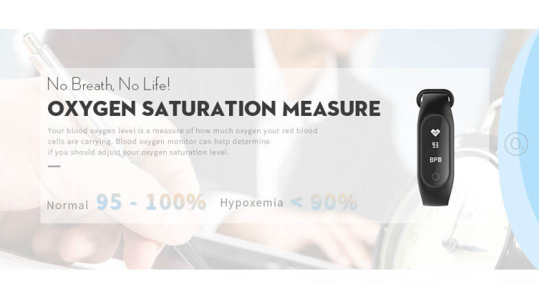 B15S Smart Bracelet Blood Pressure Oxygen Measure Heart Rate Wristband