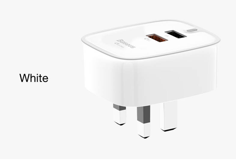 Baseus Funzi QC 3.0 Dual USB Intelligent Wall Travel Charger Adapter UK Plug