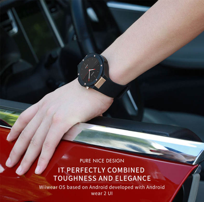 Microwear H2 3G Smartwatch Phone 1.39 inch Android 5.0 MTK6580 1.0GHz Quad Core 16GB ROM 5.0MP Camera Heart Rate Monitor Pedometer GPS