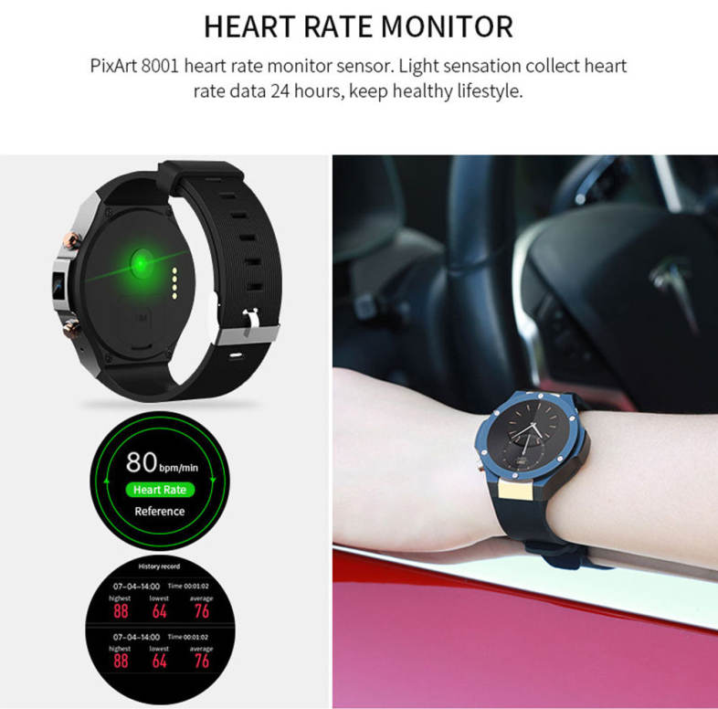 Microwear H2 3G Smartwatch Phone 1.39 inch Android 5.0 MTK6580 1.0GHz Quad Core 16GB ROM 5.0MP Camera Heart Rate Monitor Pedometer GPS