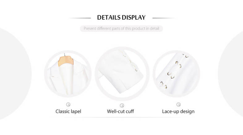 Trendy Lapel Long Sleeve Lace-up Button Women Suit
