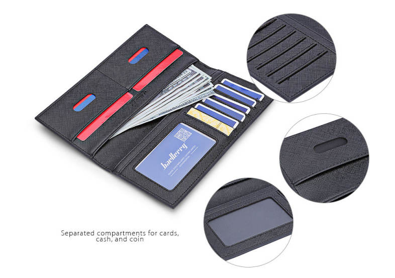 Baellerry Luxury Casual Business Thin Long Card Holder Men Wallet