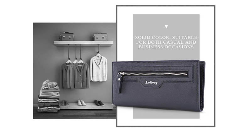 Baellerry Luxury Casual Business Thin Long Card Holder Men Wallet