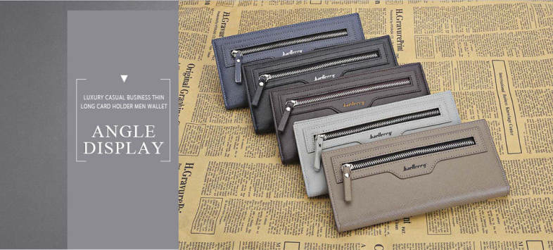 Baellerry Luxury Casual Business Thin Long Card Holder Men Wallet