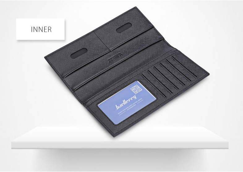 Baellerry Luxury Casual Business Thin Long Card Holder Men Wallet