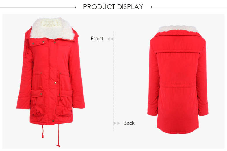 Pockets Coat Women Slim Outwear Medium-long Wadded Jacket Parkas