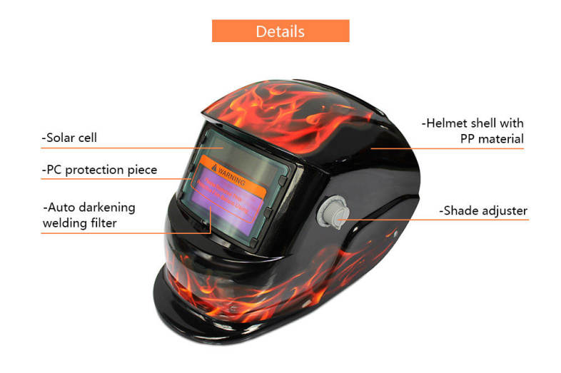 Solar Energy Automatic Changeable Light Electric Welding Protective Helmet with Natural Pattern