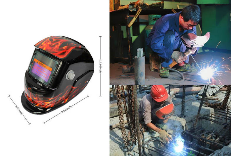 Solar Energy Automatic Changeable Light Electric Welding Protective Helmet with Natural Pattern