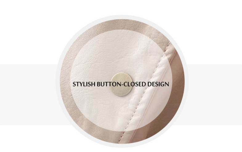 Female Loose Lace-up Cuff Strap Waisted Turn-down Collar Leather Coat