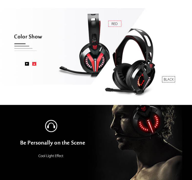 ONIKUMA M180 Stereo Gaming Headset 2.0m Cable LED Light Bass Over-ear Headphones with Mic for Computer Game