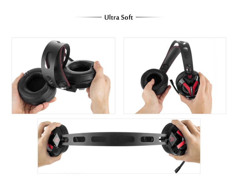 ONIKUMA M180 Stereo Gaming Headset 2.0m Cable LED Light Bass Over-ear Headphones with Mic for Computer Game