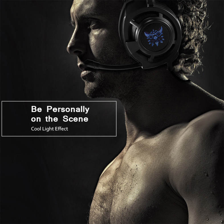 ONIKUMA M190 Stereo Gaming Headset 2.0m Cable LED Light Bass Over-ear Headphones with Mic for Computer Game