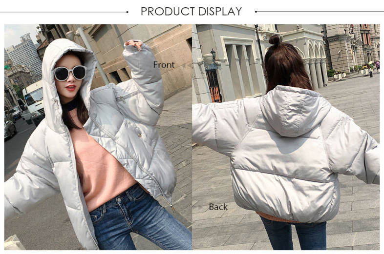 Trendy Hooded Long Sleeve Zipper Padded Jacket Women Winter Coat