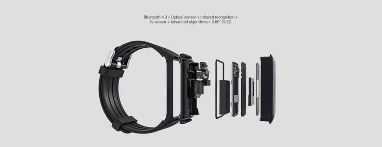 MGCOOL Band 3 Smartband IP68 Waterproof Heart Rate Monitor Sedentary Reminder Calorie Counting Sleep Monitor 