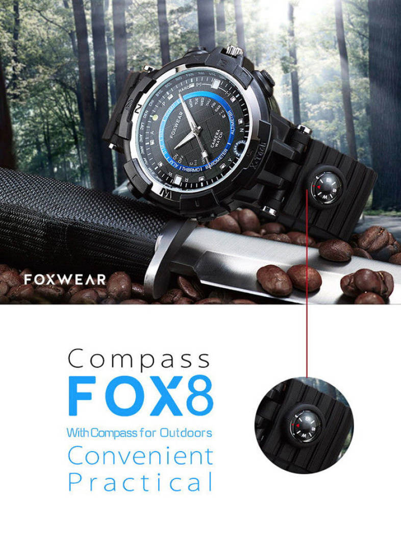 FOXWEAR FOX8 Smartwatch 16GB RAM Night Vision Compass Flashlight WiFi Video 