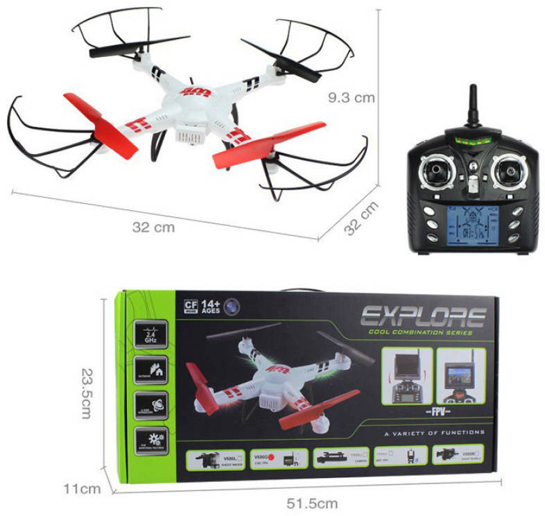 WLtoys V686G 5.8G FPV 2.4GHz 4CH Auto - Pathfinder RC Quadcopter with 2.0MP Camera