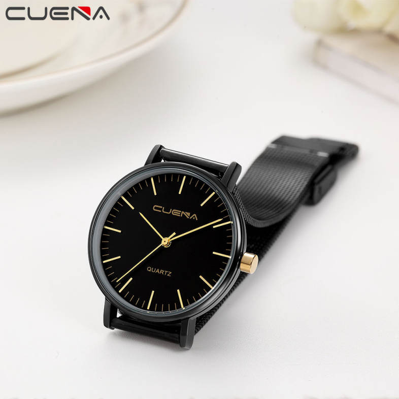 CUENA 6645G Women Casual Quartz Watch Stainless Steel Band Wristwatch