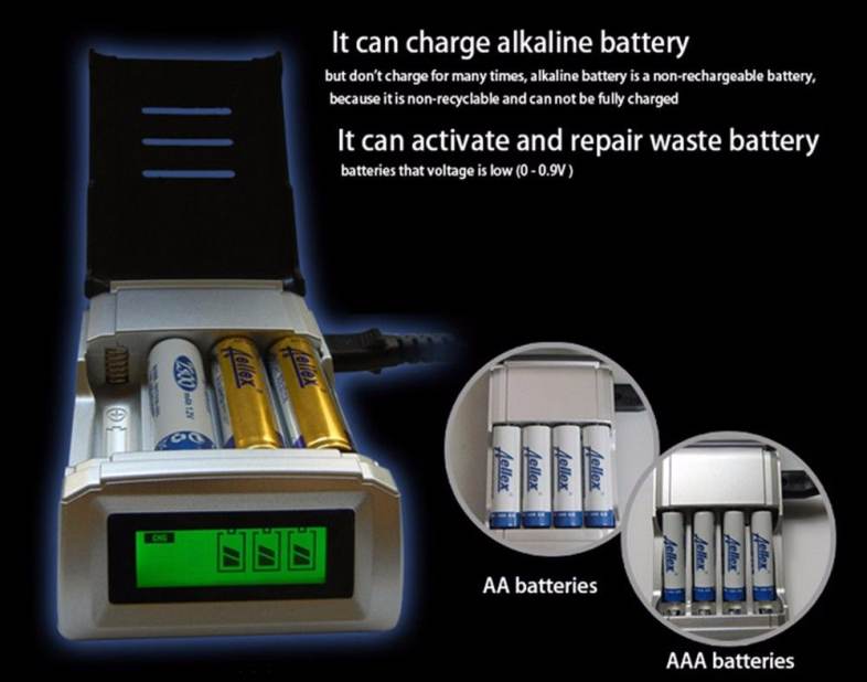 Palo NC05 4 Slots LCD Charger for AA / AAA NiCd NiMh Batteries