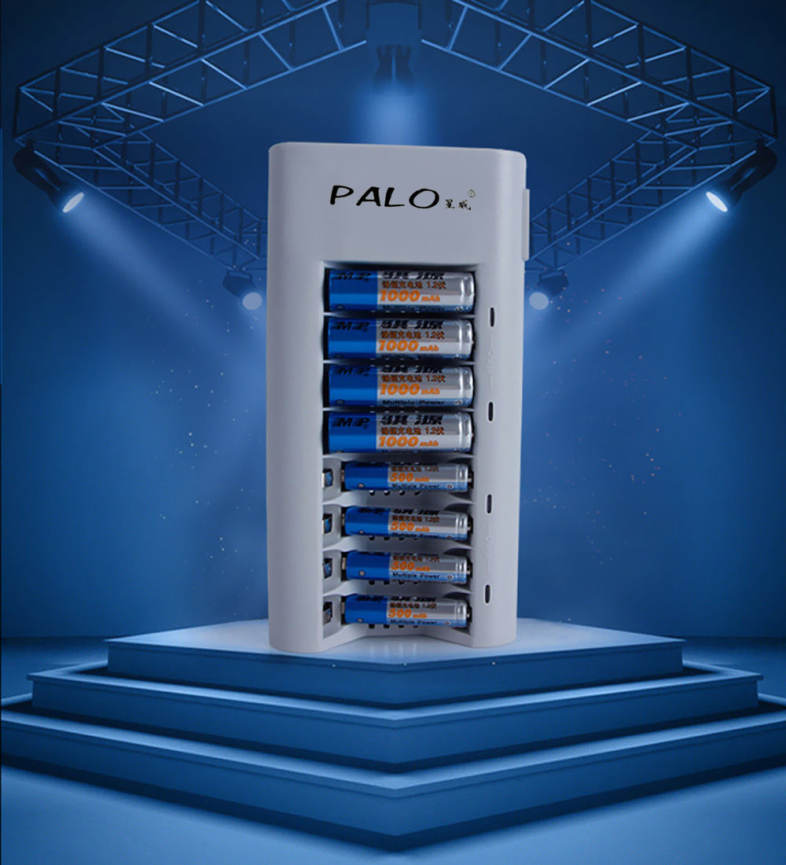 Palo C808W 8 Slots Charger for AA / AAA NiCd NiMh Batteries