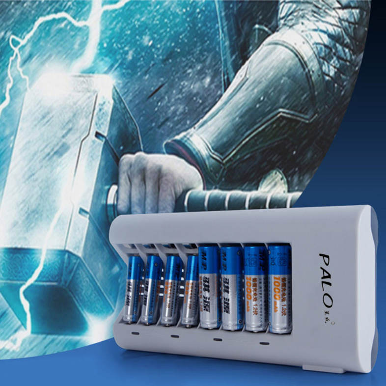 Palo C808W 8 Slots Charger for AA / AAA NiCd NiMh Batteries