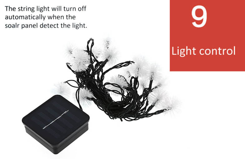 Christmas Props 5m 20 LEDs Solar String Light Chuzzle Style Lamp Decors New Year Decoration