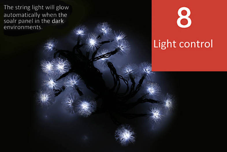 Christmas Props 5m 20 LEDs Solar String Light Chuzzle Style Lamp Decors New Year Decoration