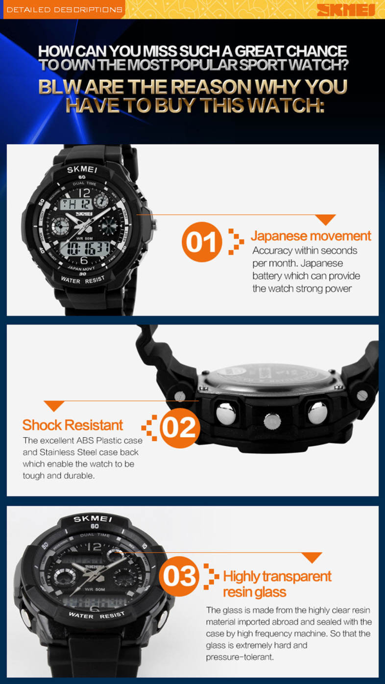 Skmei 0931 Green LED Military Watch with 2 Time Zone Chronograph Double Movts and Round Dial