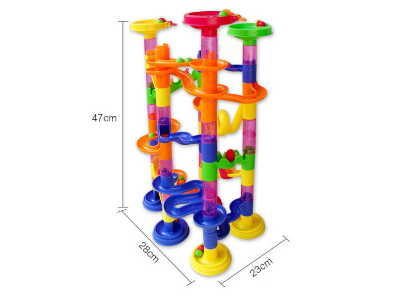 105pcs DIY Construction Marble Race Run Maze Balls Track Building Blocks