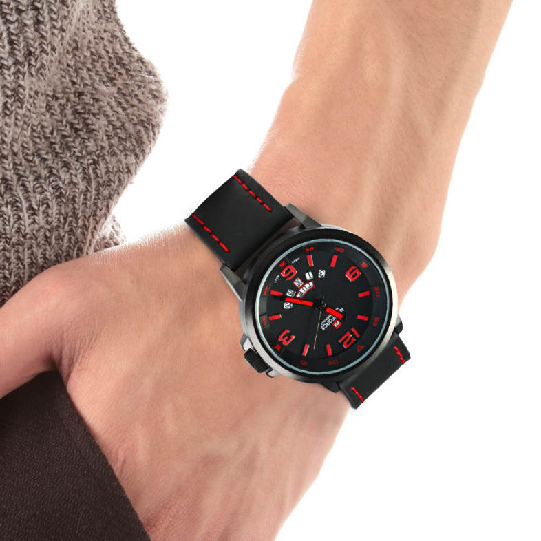 NAVIFORCE NF9028 Men Quartz Watch Analog Wristwatch Date Watches PU Strap