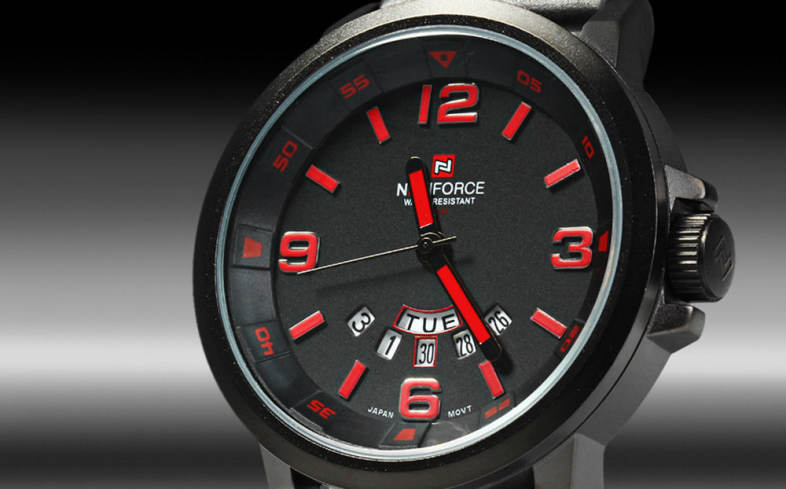 NAVIFORCE NF9028 Men Quartz Watch Analog Wristwatch Date Watches PU Strap