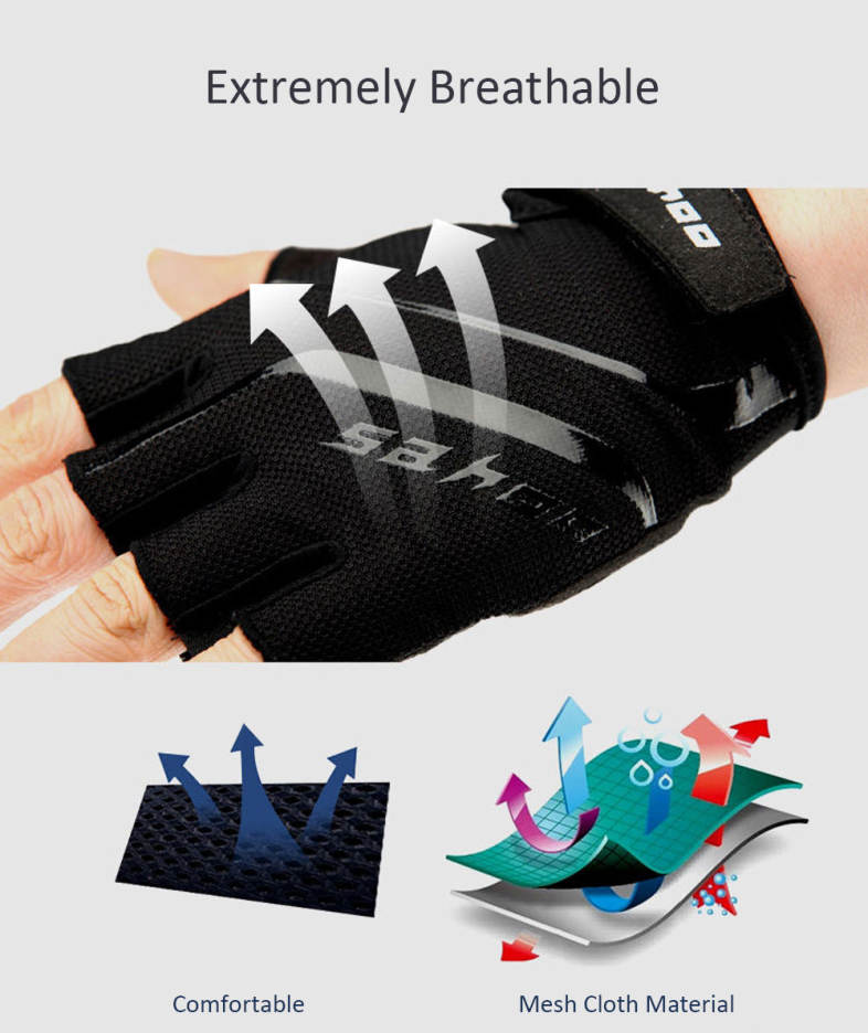 2PCS SAHOO Anti-slip Hydrofuge Half Finger Bike Cycling Gloves Summer Racing Mountain Bicycle
