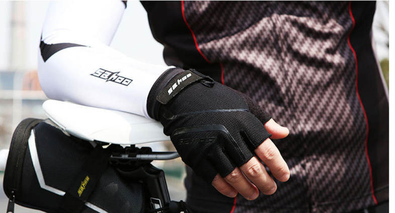 2PCS SAHOO Anti-slip Hydrofuge Half Finger Bike Cycling Gloves Summer Racing Mountain Bicycle