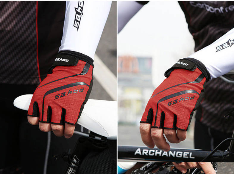 2PCS SAHOO Anti-slip Hydrofuge Half Finger Bike Cycling Gloves Summer Racing Mountain Bicycle