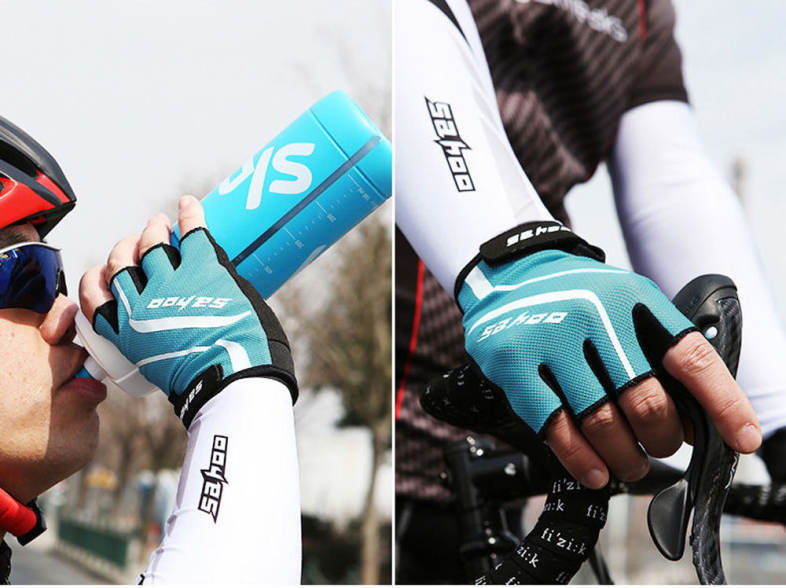 2PCS SAHOO Anti-slip Hydrofuge Half Finger Bike Cycling Gloves Summer Racing Mountain Bicycle