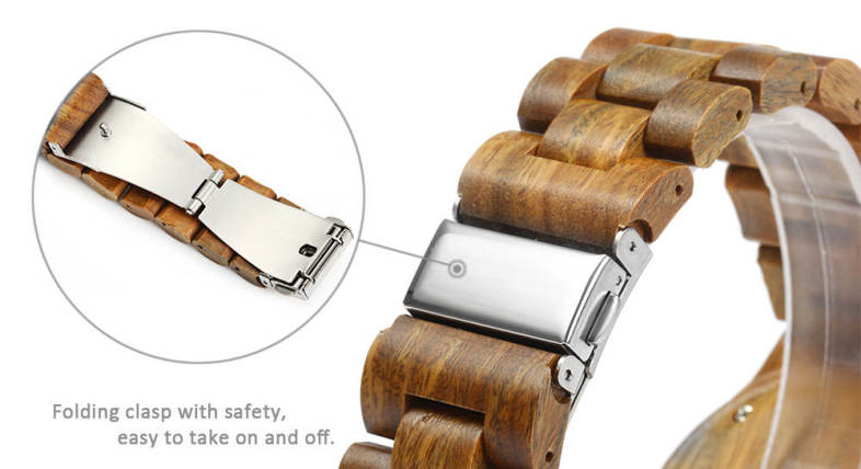 BEWELL ZS-W038A Sandalwood Wooden Unisex Quartz Watch Round Dial Wood Band