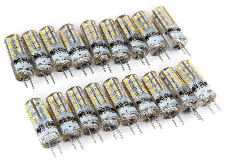 1W 20pcs G4 LED Lamp DC 12V Bulb SMD 3014 Warm White Light 360 Degree Angle Spotlight