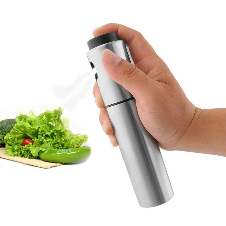 Silver Stainless Steel Olive Oil Spraying Bottle Vinegar Sprayer 135ml