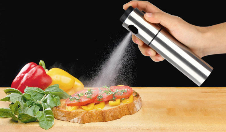 Silver Stainless Steel Olive Oil Spraying Bottle Vinegar Sprayer 135ml